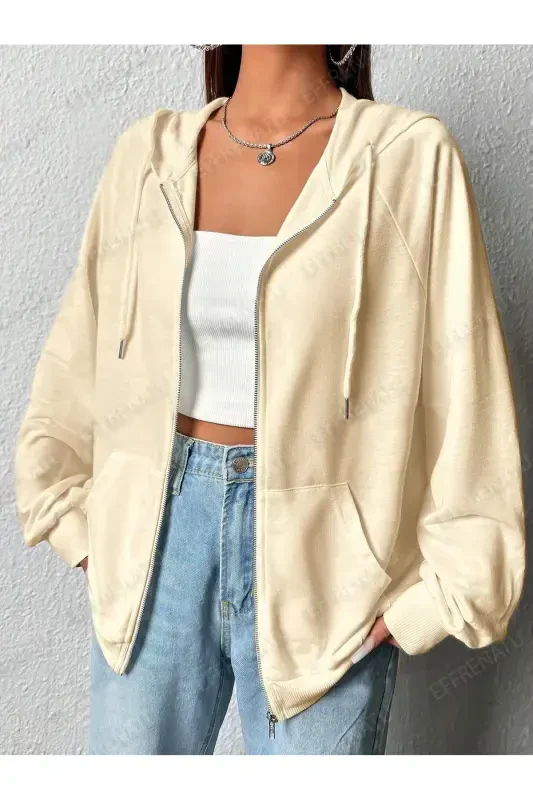 hila moda Modern design plus size cardigan-Beige - 1