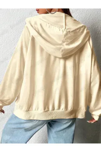 hila moda Modern design plus size cardigan-Beige - 3