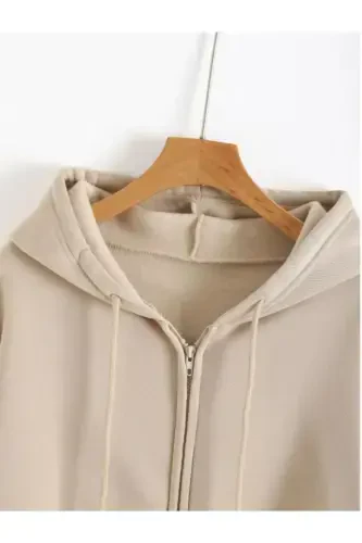 hila moda Modern design plus size cardigan-BEIGE - 3