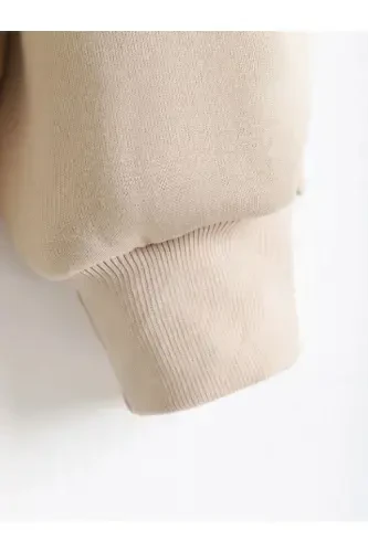 hila moda Modern tasarımlı büyük beden hırka-BEJ - 4