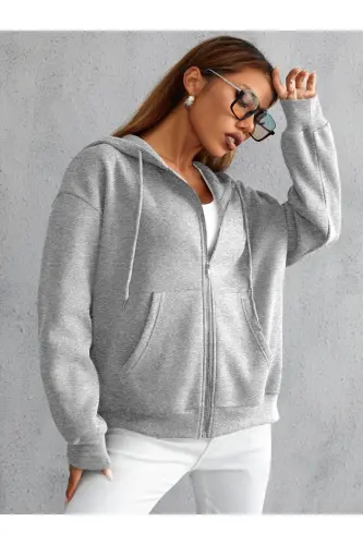 hila moda Modern tasarımlı büyük beden hırka-grı 