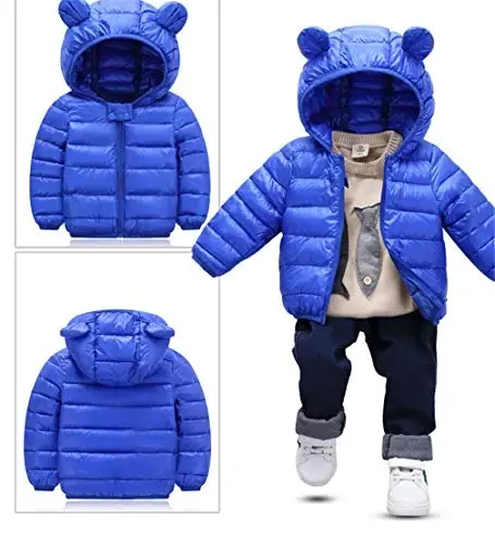 HILEELANG Kids Boy Girl Winter Hooded Puffer Jackets Coats Light Weight Padded Outerwear - 9