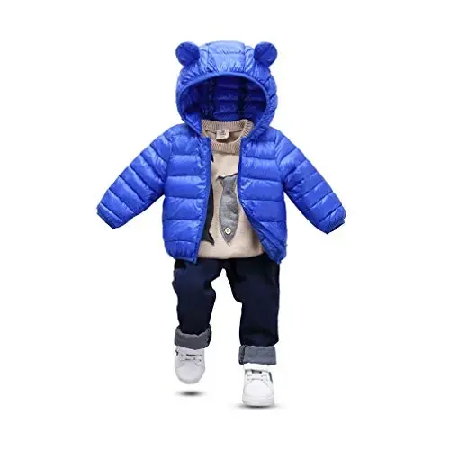 HILEELANG Kids Boy Girl Winter Hooded Puffer Jackets Coats Light Weight Padded Outerwear - 3
