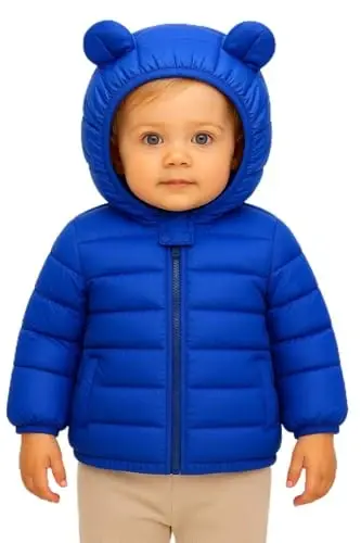 HILEELANG Kids Boy Girl Winter Hooded Puffer Jackets Coats Light Weight Padded Outerwear - 5