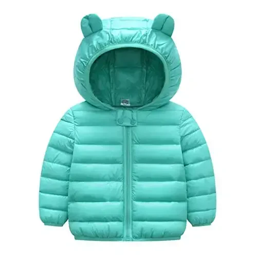 HILEELANG Kids Boy Girl Winter Hooded Puffer Jackets Coats Light Weight Padded Outerwear 