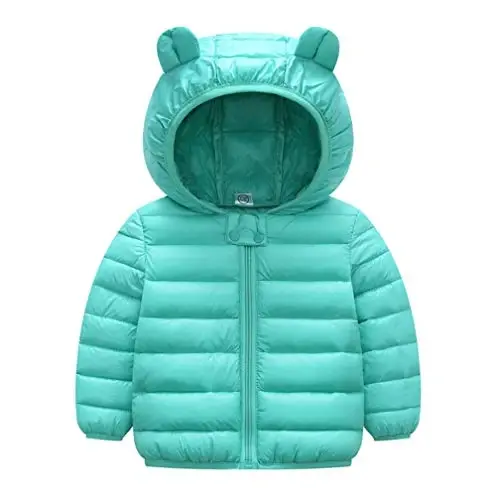 HILEELANG Kids Boy Girl Winter Hooded Puffer Jackets Coats Light Weight Padded Outerwear - 1