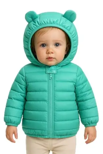 HILEELANG Kids Boy Girl Winter Hooded Puffer Jackets Coats Light Weight Padded Outerwear - 5