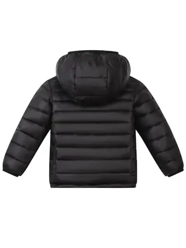 HILEELANG Kids Boy Girl Winter Hooded Puffer Jackets Coats Light Weight Padded Outerwear - 2