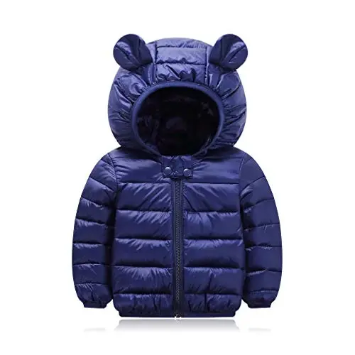 HILEELANG Kids Boy Girl Winter Hooded Puffer Jackets Coats Light Weight Padded Outerwear - 1