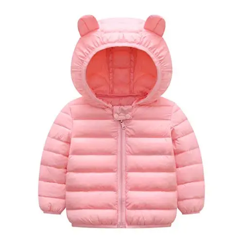 HILEELANG Kids Boy Girl Winter Hooded Puffer Jackets Coats Light Weight Padded Outerwear - 1