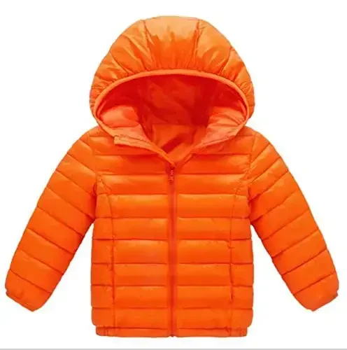 HILEELANG Kids Boy Girl Winter Hooded Puffer Jackets Coats Light Weight Padded Outerwear - 1