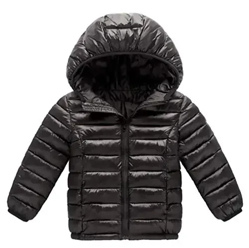 HILEELANG Kids Boy Girl Winter Hooded Puffer Jackets Coats Light Weight Padded Outerwear 