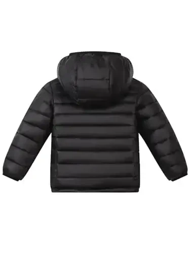 HILEELANG Kids Boy Girl Winter Hooded Puffer Jackets Coats Light Weight Padded Outerwear - MODAZONE (1)