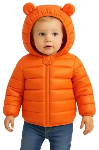HILEELANG Kids Boy Girl Winter Hooded Puffer Jackets Coats Light Weight Padded Outerwear - 5