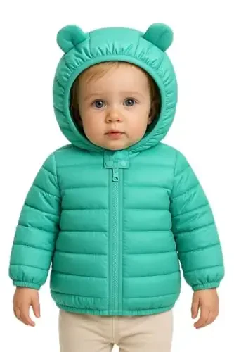 HILEELANG Kids Boy Girl Winter Hooded Puffer Jackets Coats Light Weight Padded Outerwear - 5