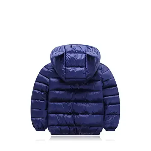 HILEELANG Kids Boy Girl Winter Hooded Puffer Jackets Coats Light Weight Padded Outerwear - 2