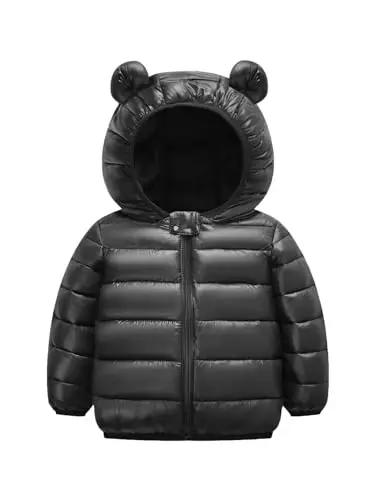 HILEELANG Kids Boy Girl Winter Hooded Puffer Jackets Coats Light Weight Padded Outerwear 