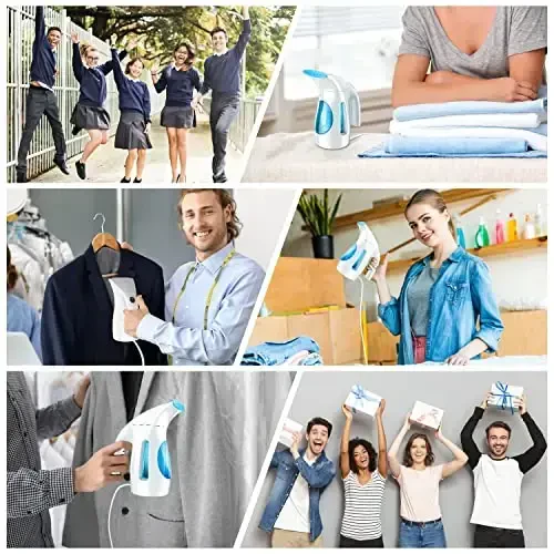 HiLIFE Steamer for Clothes, Portable Handheld Design, 240ml Big Capacity, 700W, Strong Penetrating Steam, Removes Wrinkle, for Home, Office(ONLY FOR 120V) (Blue) - 6