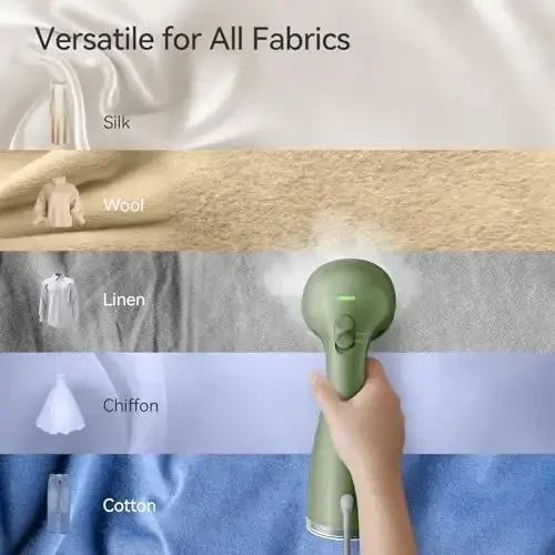 HiLIFE Steamer for Clothes, 1100W Clothes Steamer with Large 300ml Tank, Handheld Clothing Steamer, Fabric Wrinkle Remover, Portable & Compact Travel Size Garment Steamer ONLY FOR 120V (Green) - 5