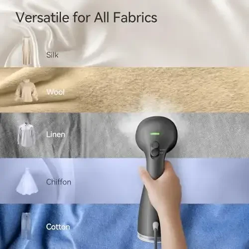 HiLIFE Steamer for Clothes, 1100W Clothes Steamer with Large 300ml Tank, Handheld Clothing Steamer, Fabric Wrinkle Remover, Portable & Compact Travel Size Garment Steamer ONLY FOR 120V (Grey) - 5