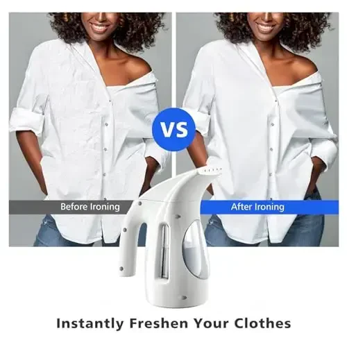 HiLIFE Steamer for Clothes, Portable Handheld Design, 240ml Big Capacity, 700W, Strong Penetrating Steam, Removes Wrinkle, for Home, Office and Travel(ONLY FOR 120V)(White) - 3