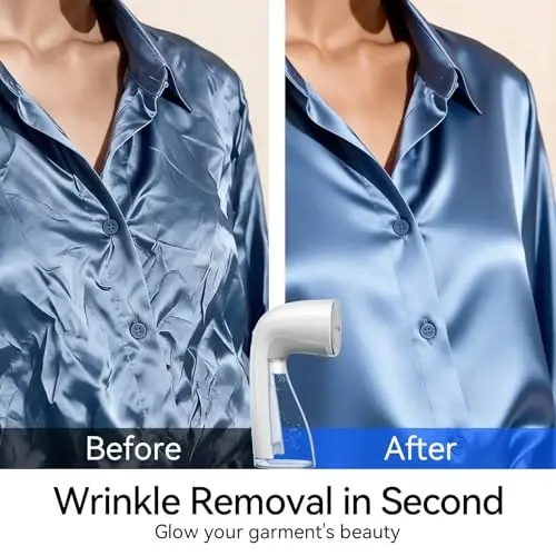 HiLIFE Kiyim Bug'lash Mashinasi, 1100Vt Kiyim Bug'lash Mashinasi, Katta 300ml Tank Yordamida Tez Burishmalarni Yo'qotish, Barcha Matolar Uchun Ideal, Ishlatish Oson, Kompakt va Ko'chma Sayohat Kiyim Bug'lash Mashinasi (oq) - 4