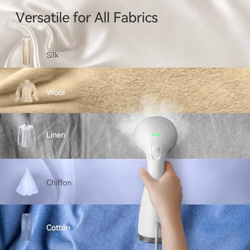 HiLIFE Steamer for Clothes, 1100W Clothes Steamer, Fast Wrinkle Removal with Large 300ml Tank, Ideal for All Fabrics, Easy to Use, Compact and Portable Travel Garment Steamer (white) - 2