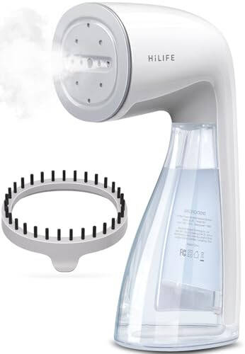 HiLIFE Steamer for Clothes, 1100W Clothes Steamer, Fast Wrinkle Removal with Large 300ml Tank, Ideal for All Fabrics, Easy to Use, Compact and Portable Travel Garment Steamer (white) - 4