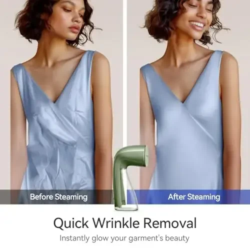 HiLIFE Steamer for Clothes, 1100W Clothes Steamer with Large 300ml Tank, Handheld Clothing Steamer, Fabric Wrinkle Remover, Portable & Compact Travel Size Garment Steamer ONLY FOR 120V (Green) - 4