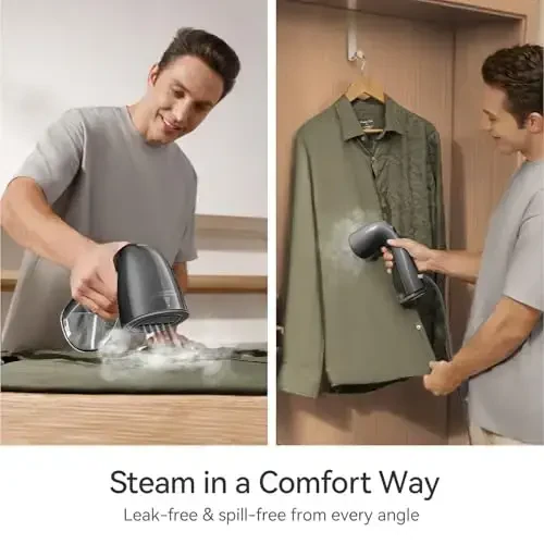 HiLIFE Steamer for Clothes, 1100W Clothes Steamer with Large 300ml Tank, Handheld Clothing Steamer, Fabric Wrinkle Remover, Portable & Compact Travel Size Garment Steamer ONLY FOR 120V (Grey) - 6
