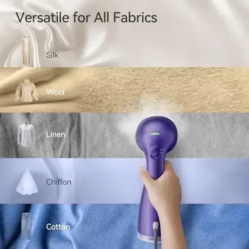 HiLIFE Steamer for Clothes, 1100W Clothes Steamer with Large 300ml Tank, Handheld Clothing Steamer, Fabric Wrinkle Remover, Portable & Compact Travel Size Garment Steamer ONLY FOR 120V (Purple) - 5