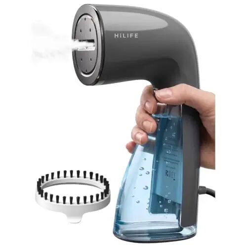 HiLIFE Steamer for Clothes, 1100W Handheld Portable Steamer, 120V Only | 1100W powerful steam, 30S fast heat-up, 300ml tank, leak-proof design for easy wrinkle removal at home or while traveling. - 1