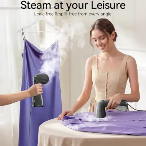 HiLIFE Steamer for Clothes, 1100W Handheld Portable Steamer, 120V Only | 1100W powerful steam, 30S fast heat-up, 300ml tank, leak-proof design for easy wrinkle removal at home or while traveling. - 5