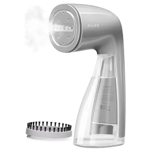 HiLIFE Steamer for Clothes, 1100W Handheld Portable Steamer, 120V Only | 1100W powerful steam, 30S fast heat-up, 300ml tank, leak-proof design for easy wrinkle removal at home or while traveling. - 1
