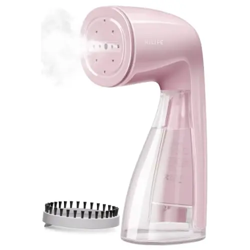 HiLIFE Steamer for Clothes, 1100W Handheld Portable Steamer, 120V Only | 1100W powerful steam, 30S fast heat-up, 300ml tank, leak-proof design for easy wrinkle removal at home or while traveling. - 1