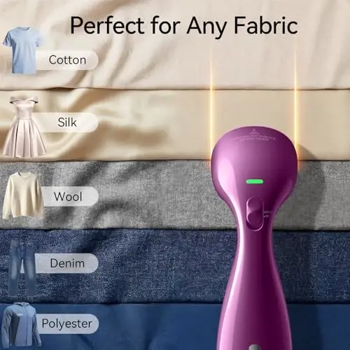 HiLIFE Steamer for Clothes, Portable Handheld Design, 240ml Big Capacity, 700W, Strong Penetrating Steam, Removes Wrinkle, for Home, Office and Travel(ONLY FOR 120V) (Orchid Purple) - 3