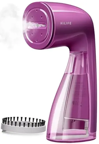 HiLIFE Steamer for Clothes, Handheld Portable Design, 1100W Powerful Steam, 300ml Larger Tank & No Leak Tech, 30S Fast Heat-up, Quick Wrinkle Remover, Compact Size for Travel, ONLY 120V-Orchid Purple - 1