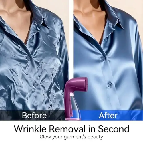 HiLIFE Steamer for Clothes, Handheld Portable Design, 1100W Powerful Steam, 300ml Larger Tank & No Leak Tech, 30S Fast Heat-up, Quick Wrinkle Remover, Compact Size for Travel, ONLY 120V-Orchid Purple - 4