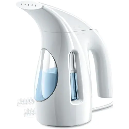 HiLIFE Steamer for Clothes, Portable Handheld Clothing Steamer, 240ml Big Capacity, 700W, Strong Power, Fabric Quick Wrinkle Remover with Brush for Home, Office(ONLY 120V) (Pearl White) - 1