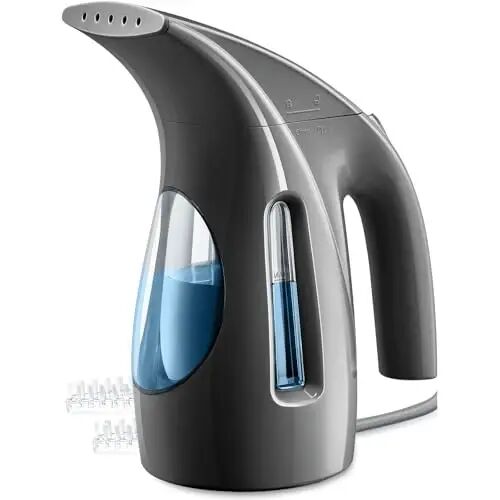HiLIFE Steamer for Clothes, Portable Handheld Clothing Steamer, 240ml Big Capacity, 700W, Strong Power, Fabric Quick Wrinkle Remover with Brush for Home, Office(ONLY 120V)(Ink Black) - 1
