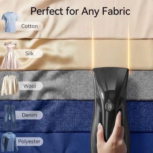 HiLIFE Steamer for Clothes, Portable Handheld Clothing Steamer, 240ml Big Capacity, 700W, Strong Power, Fabric Quick Wrinkle Remover with Brush for Home, Office(ONLY 120V)(Ink Black) - 3