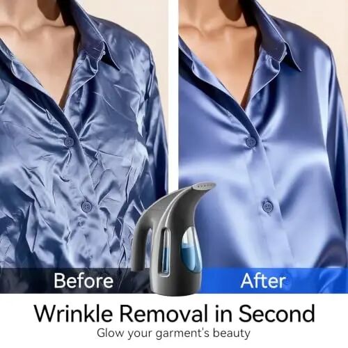 HiLIFE Steamer for Clothes, Portable Handheld Clothing Steamer, 240ml Big Capacity, 700W, Strong Power, Fabric Quick Wrinkle Remover with Brush for Home, Office(ONLY 120V)(Ink Black) - 4