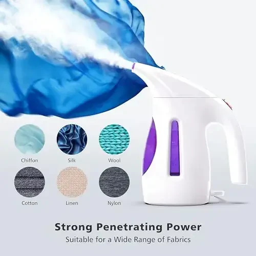 HiLIFE Steamer for Clothes, Portable Handheld Design, 240ml Big Capacity, 700W, Strong Penetrating Steam, Removes Wrinkle, for Home, Office and Travel(ONLY FOR 120V) - 2