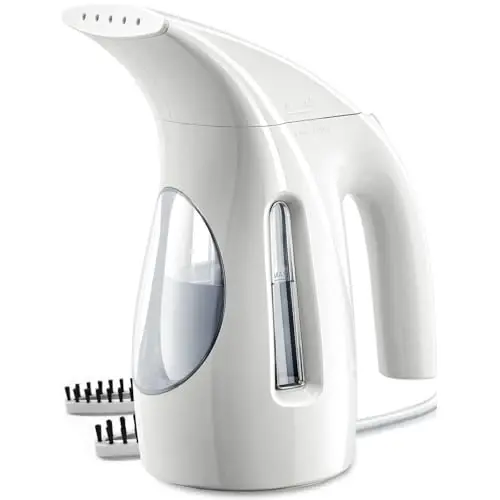 HiLIFE Steamer for Clothes, Portable Handheld Design, 240ml Big Capacity, 700W, Strong Penetrating Steam, Removes Wrinkle, for Home, Office and Travel(ONLY FOR 120V)(White) - 1