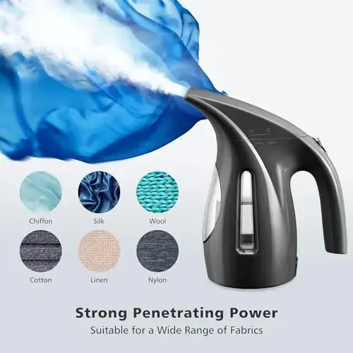 HiLIFE Steamer for Clothes, Portable Handheld Design, 240ml Big Capacity, 700W, Strong Penetrating Steam, Removes Wrinkle, for Home, Office(ONLY FOR 120V)-Black - 4