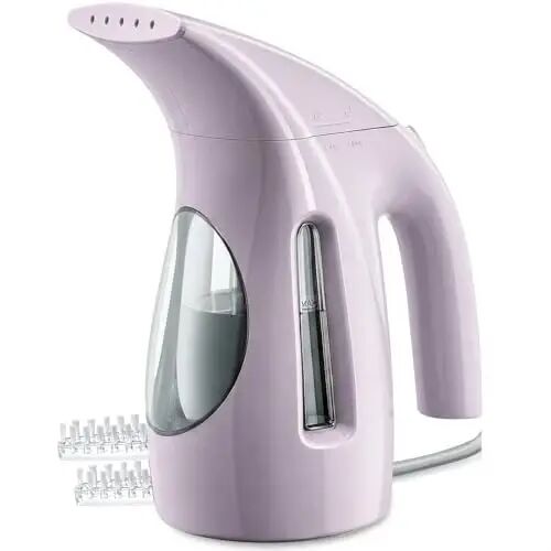 HiLIFE Steamer for Clothes, Portable Handheld Design, 240ml Big Capacity, 700W, Strong Penetrating Steam, Removes Wrinkle, for Home, Office(ONLY FOR 120V)-(Pale Lilac) - 1