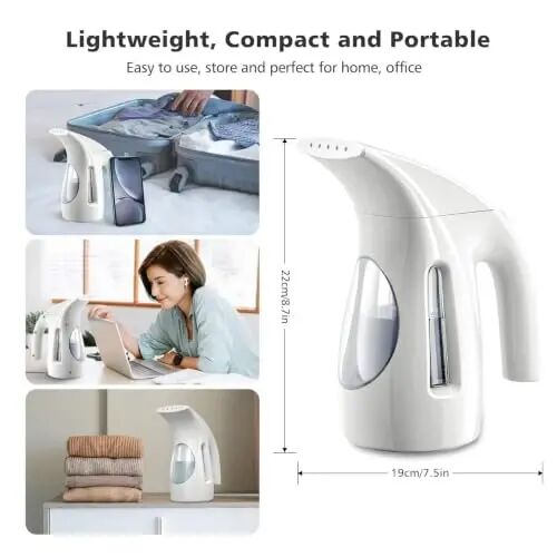 HiLIFE Steamer for Clothes, Portable Handheld Design, 240ml Big Capacity, 700W, Strong Penetrating Steam, Removes Wrinkle, for Home, Office(ONLY FOR 120V) White - HILIFE (1)