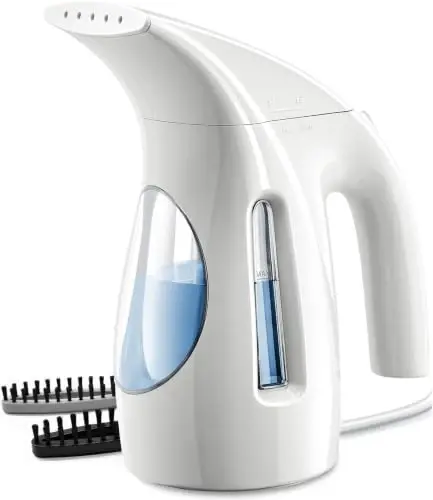 HiLIFE Steamer for Clothes, Portable Handheld Design, 240ml Big Capacity, 700W, Strong Penetrating Steam, Removes Wrinkle, for Home, Office(ONLY FOR 120V) White - 1