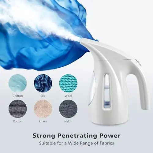 HiLIFE Steamer for Clothes, Portable Handheld Design, 240ml Big Capacity, 700W, Strong Penetrating Steam, Removes Wrinkle, for Home, Office(ONLY FOR 120V) White - 5