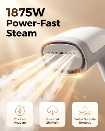 HiLIFE Upgraded 6300Pa Vacuum Steamer for Clothes with Touch-Control Steam | 1875W High Power Clothes Steamer with Suction, 300ml Large Tank, Leak-Free, 9.18ft Cord, 25s Fast Heat-Up, 110-120V Only - 4